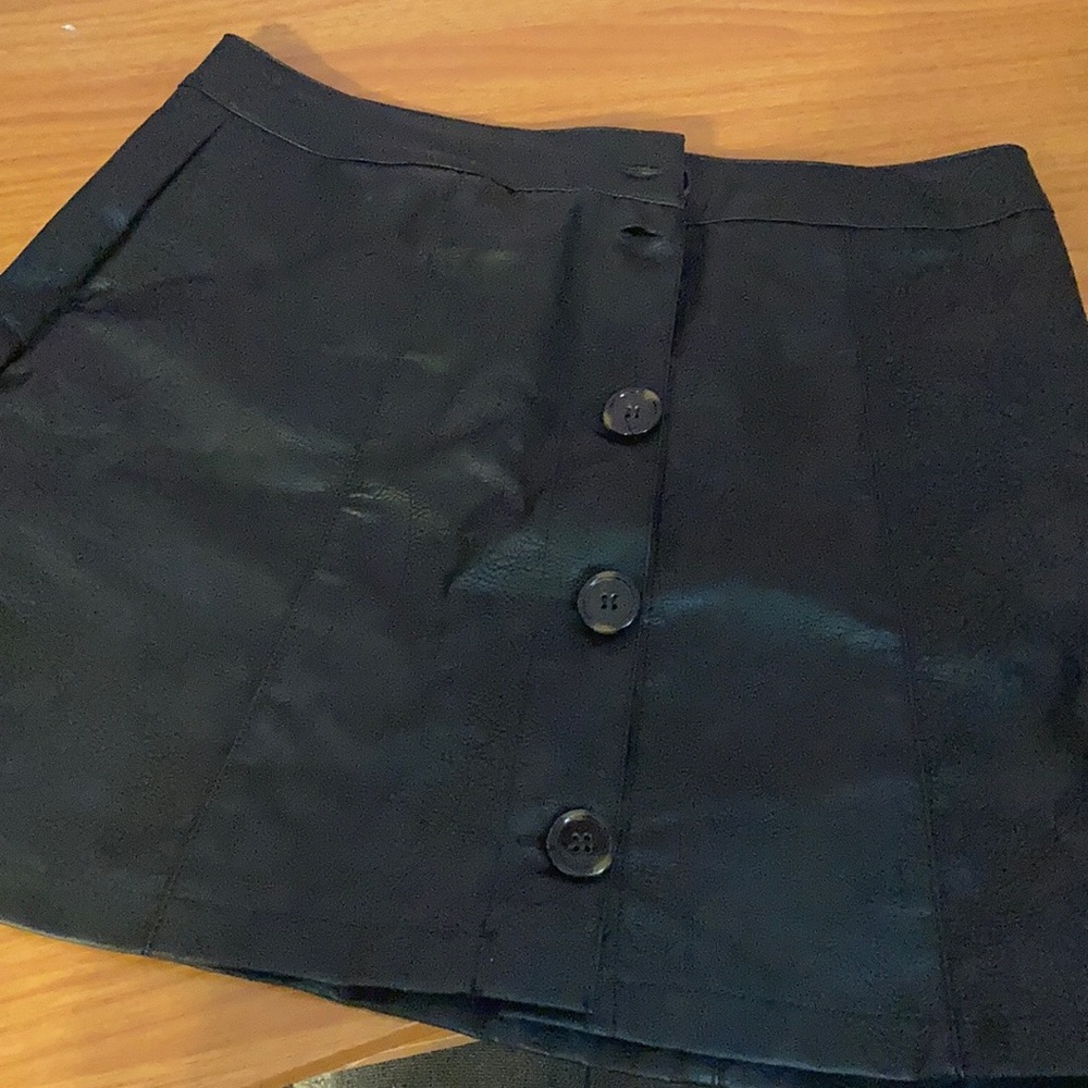 Leather black skirt